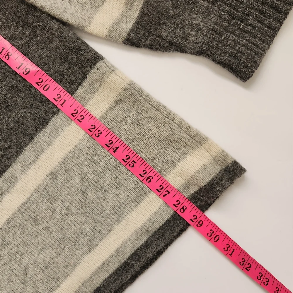 Vintage Ron Chereskin Lamswool Angora Rabbit Hair Men's Gray Striped  Sweater